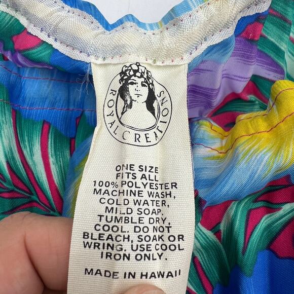 Royal Creations Pleated Floral Caftan Hawaiian Printed Pink - Picture 3 of 7